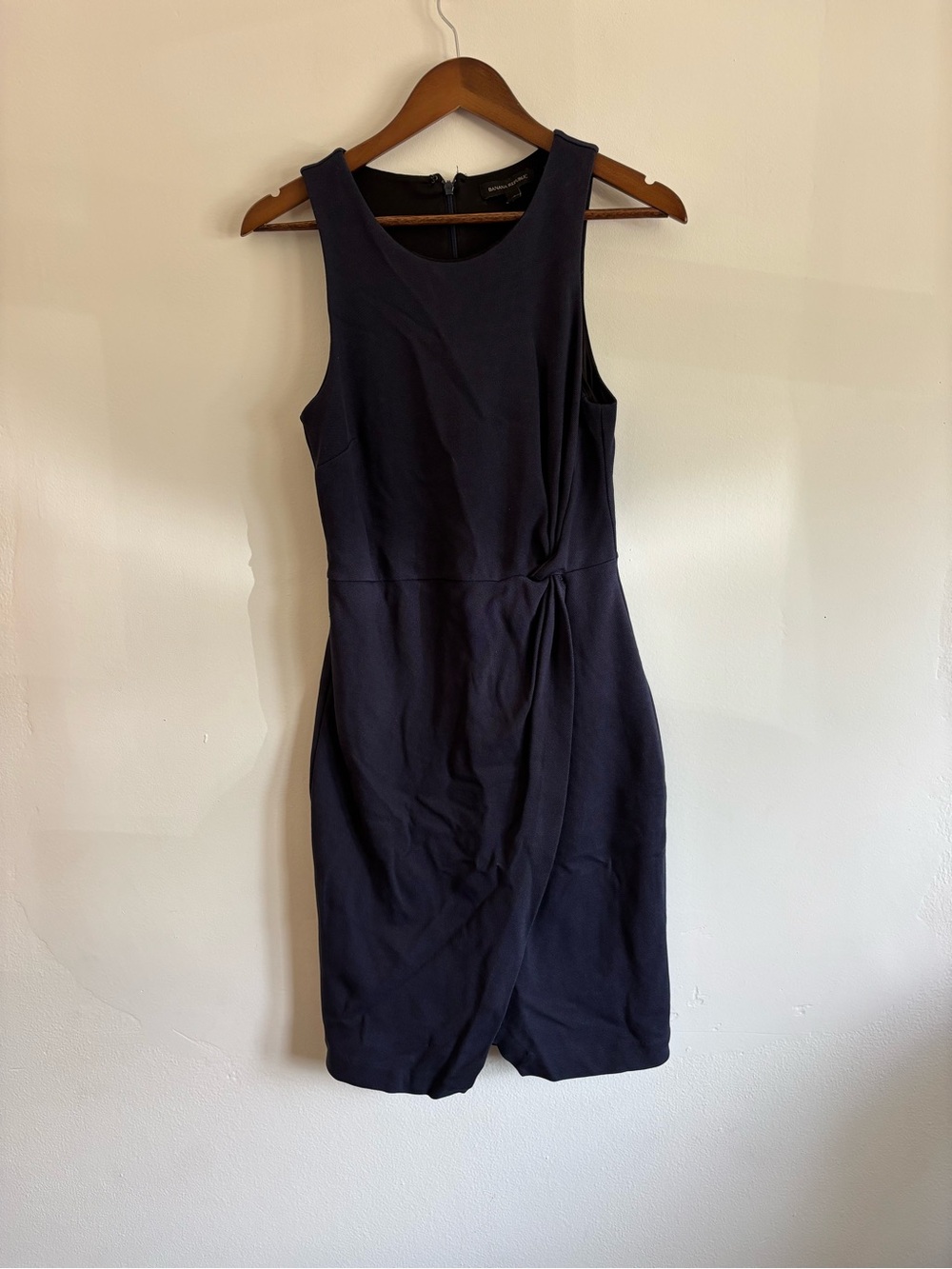 Banana Republic Navy Twist-Front Midi Dress